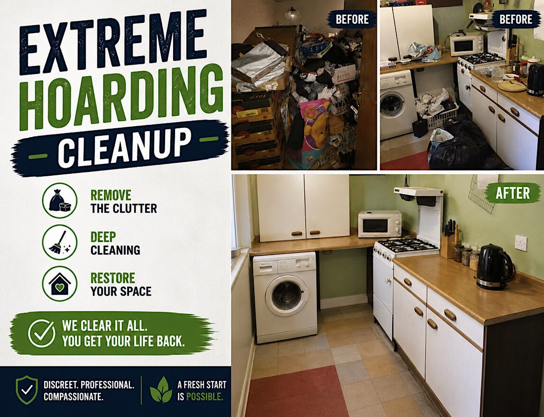 Kitchen cleared, cleaned and sanitised — Cumbria Hoarding