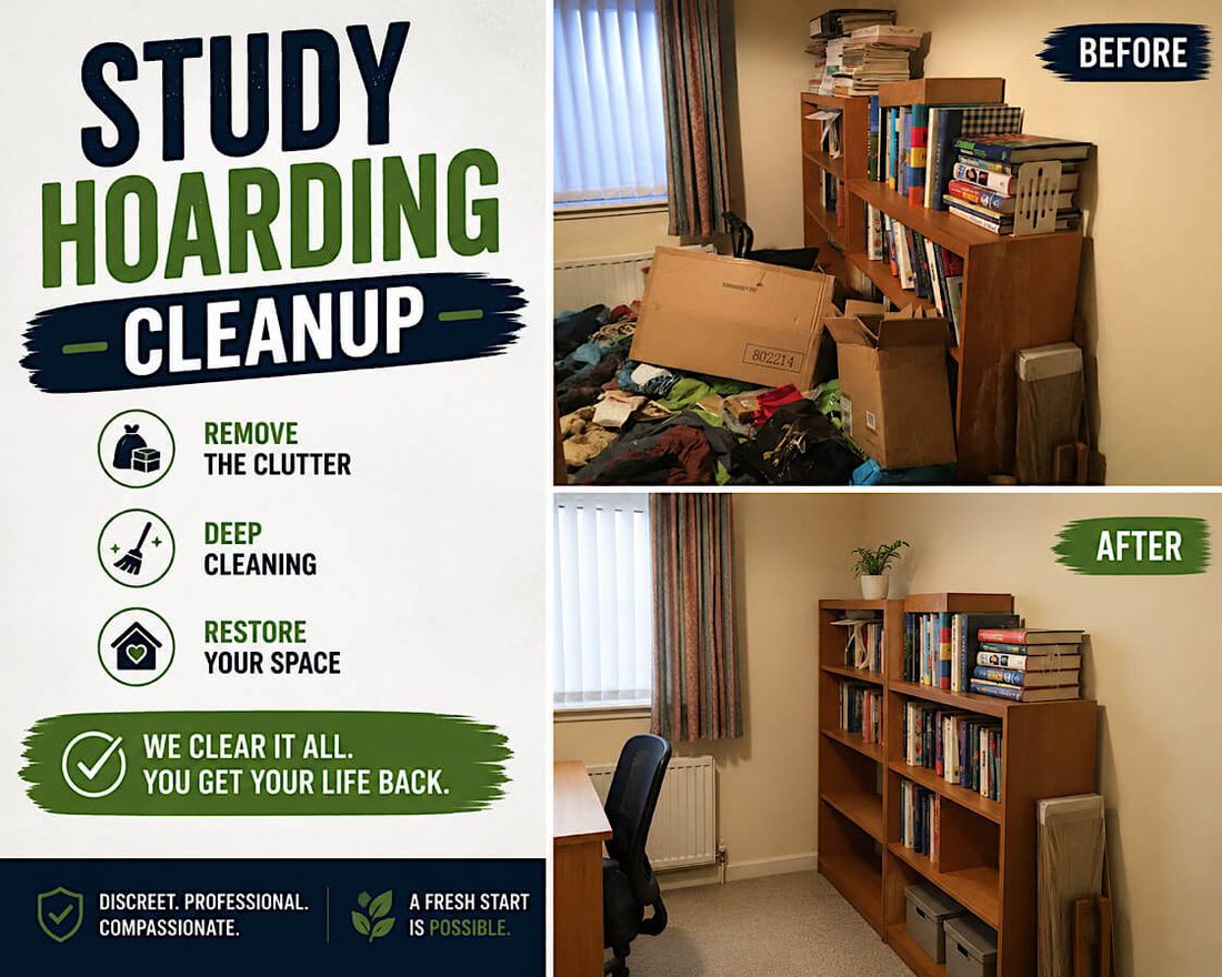 Home study cleared of clutter — Cumbria Hoarding